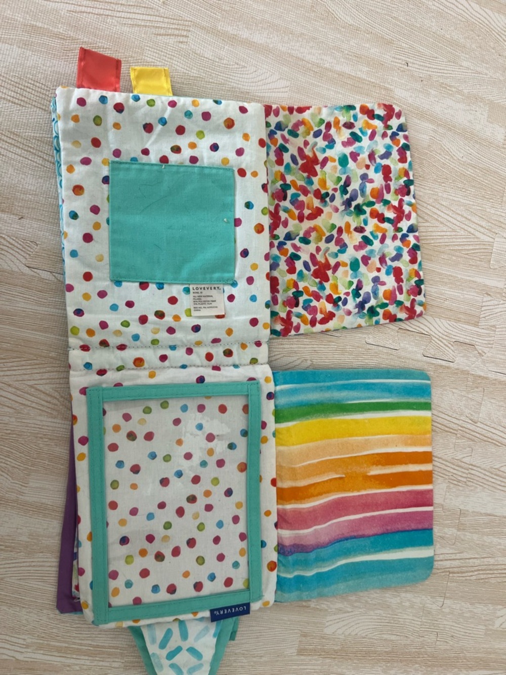 Loveyear Rainbow Dot & Stripe Soft Fabric Activity Book - Multicolor